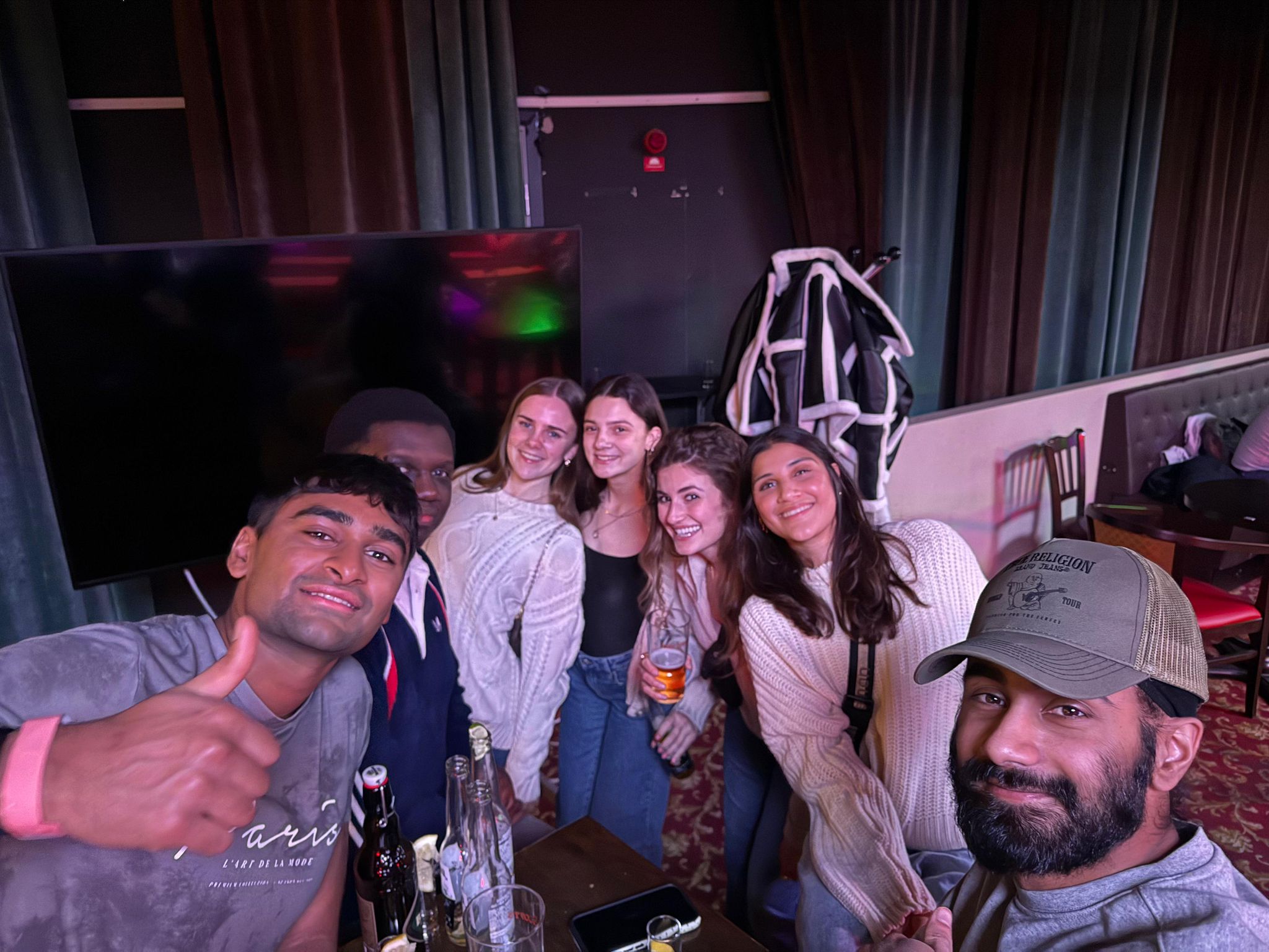 Friends enjoying Stockholm nightlife together on May 23